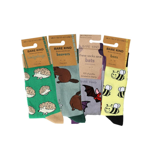 UK Forest Animals 4 Pack Bamboo Sock Set Socks Bare Kind