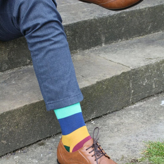 Block Striped Bamboo Socks Socks Swole Panda