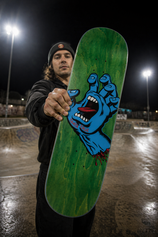 Santa Cruz Logo Skateboard Deck Screaming Hand 8.8" Green Street Santa Cruz