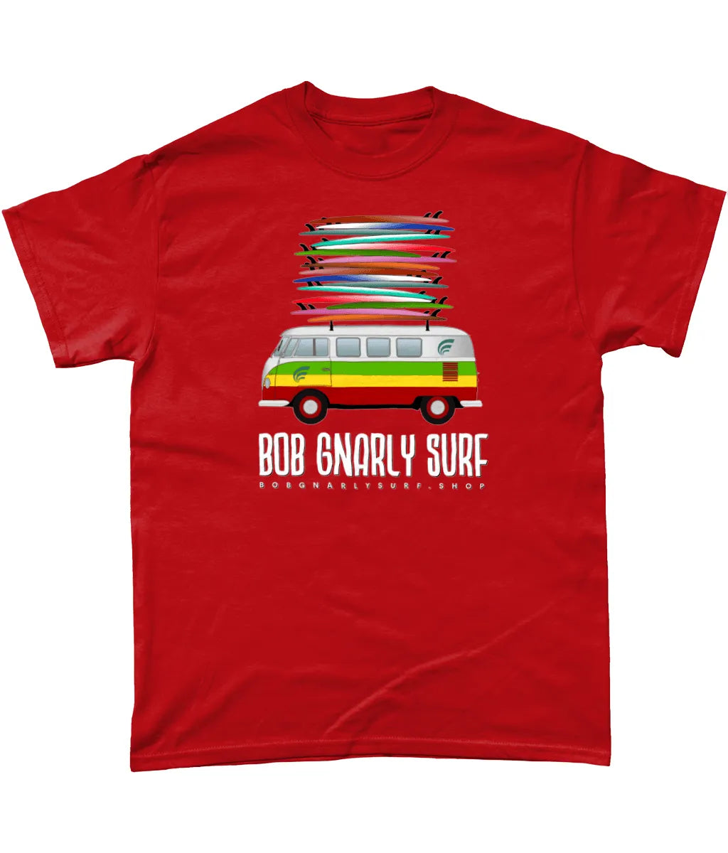Bob Gnarly Surf Well Stacked T-Shirt T-Shirt Bob Gnarly Surf Red Small