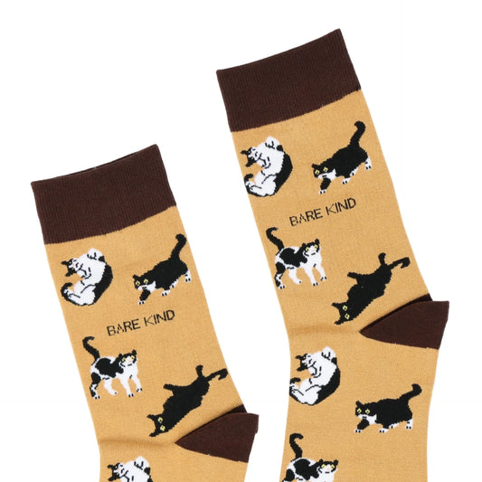Save the Brown Cat Bamboo Socks Socks Bare Kind