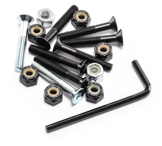 Venom Hardware - 1.5" - Allen - Black/Silver Hardware, Truck Bolts Venom Skateboards