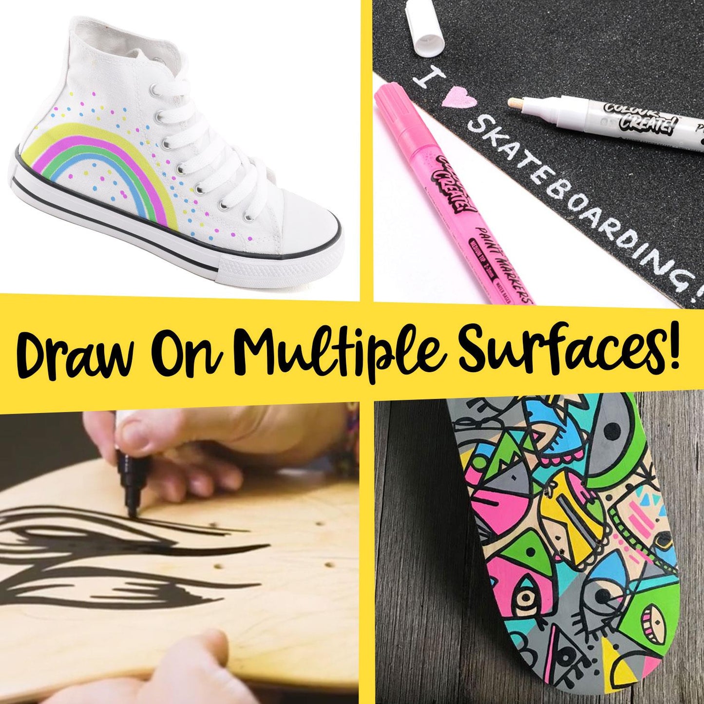 Venom Skateboards Complete Skateboard & Pens Matt Black - 8.0" art kit, Deck Venom Skateboards