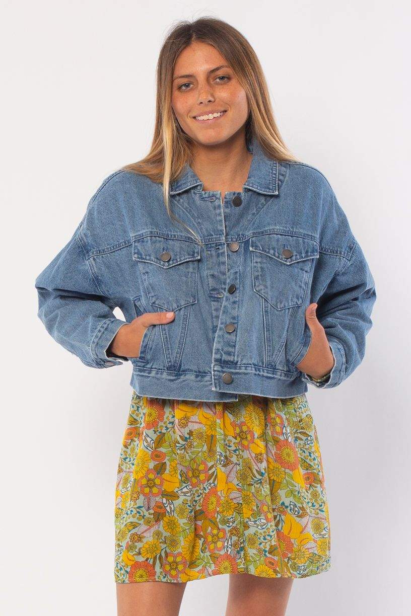 Sisstr Coronado Denim Wvn Jacket ladies jacket Sisstrevolution Faded Indigo XS