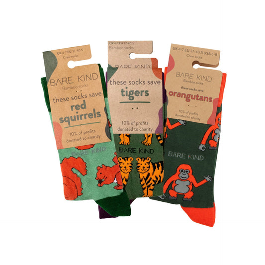 Green Lover 3 Bamboo Sock Set Socks Bare Kind
