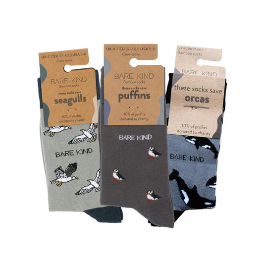 Grey Lover 3 Bamboo Sock Set Socks Bare Kind