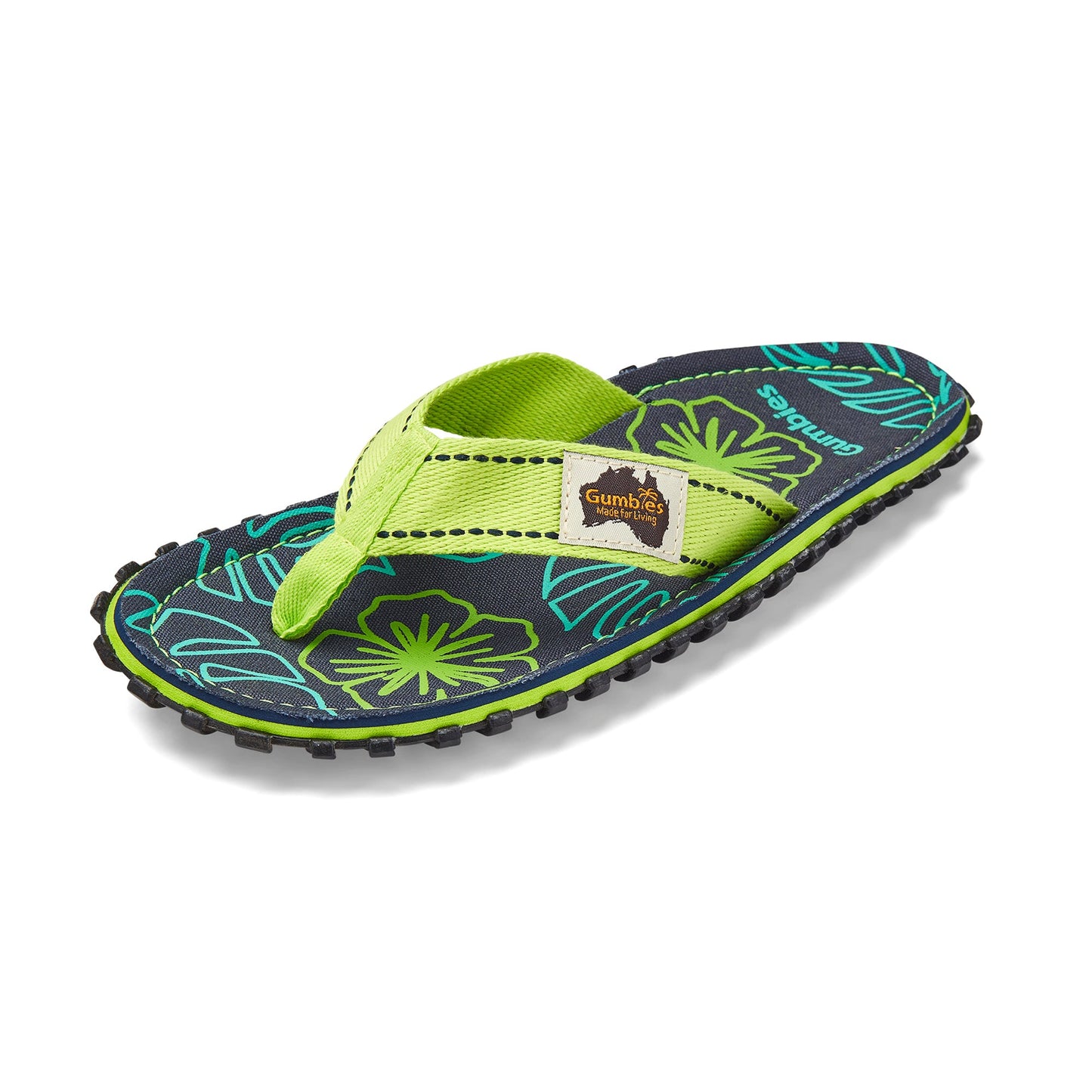 Islander Flip-Flops - Women's - Lime Hibiscus Islander Flip-Flops Gumbies