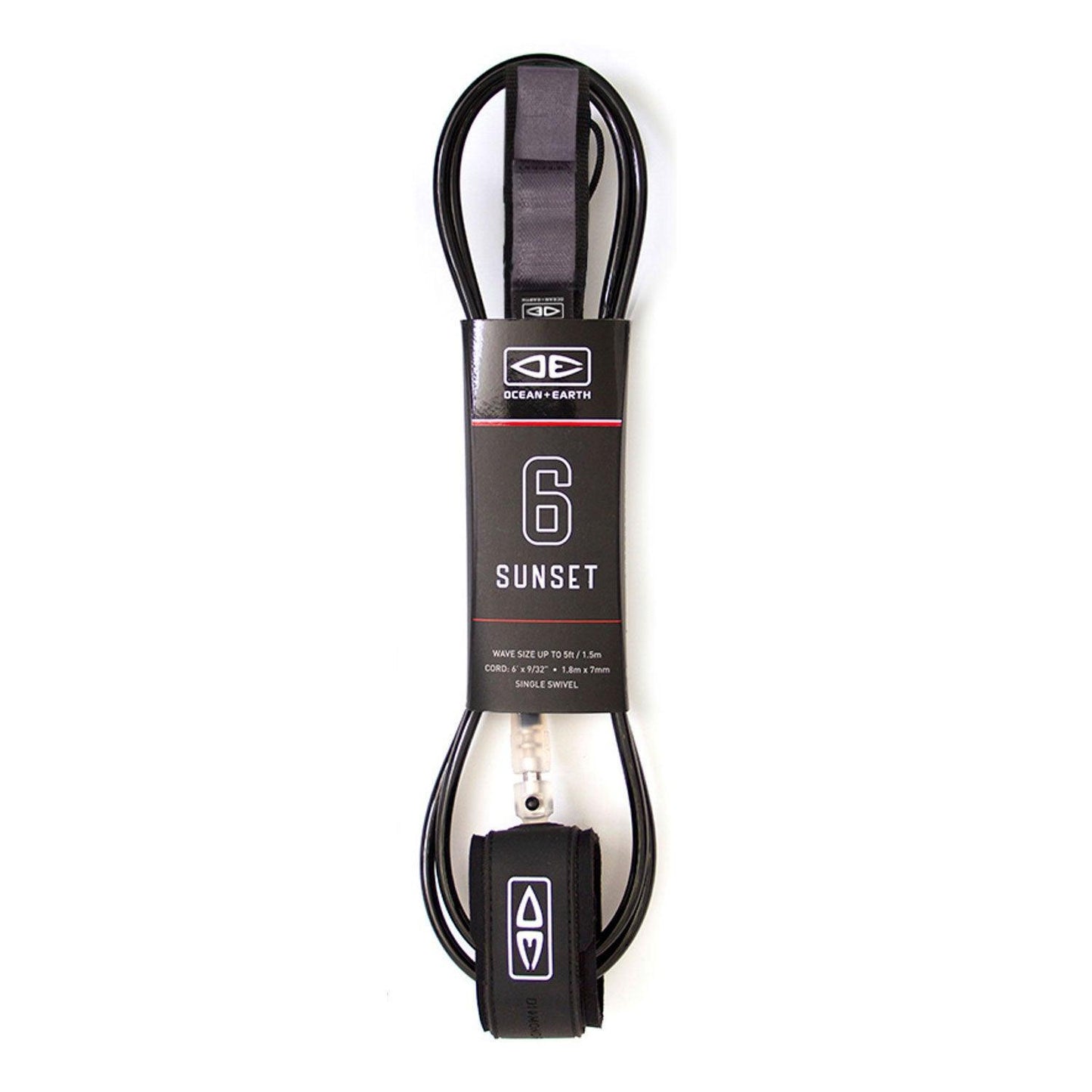Ocean & Earth 6’0 Sunset Leash Black - Bob Gnarly Surf
