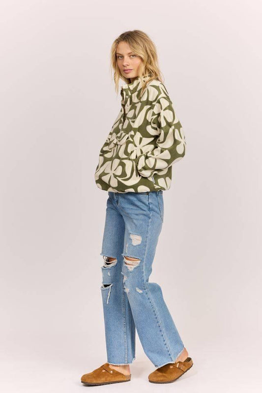 Sisstrevolution Waves in Bloom Fleece ladies jacket Sisstrevolution