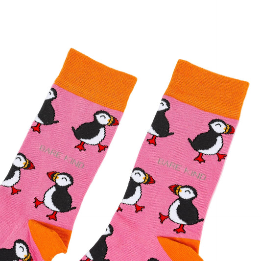 Save the Pink Puffin Bamboo Socks Socks Bare Kind
