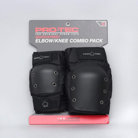 Pro-Tec Pads Adult Street Knee/Elbow Pad Set Open Black - Bob Gnarly Surf