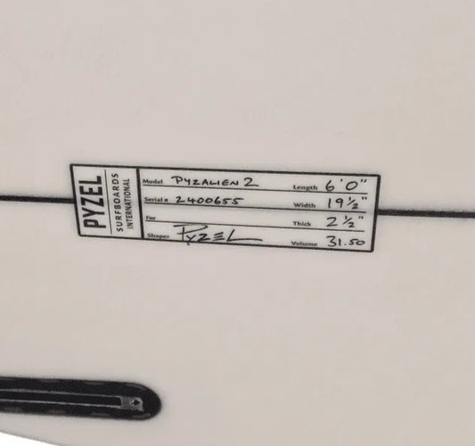 Pyzel Surfboards Pyzalien 2 6'0 Futures 5-Fin - Bob Gnarly Surf