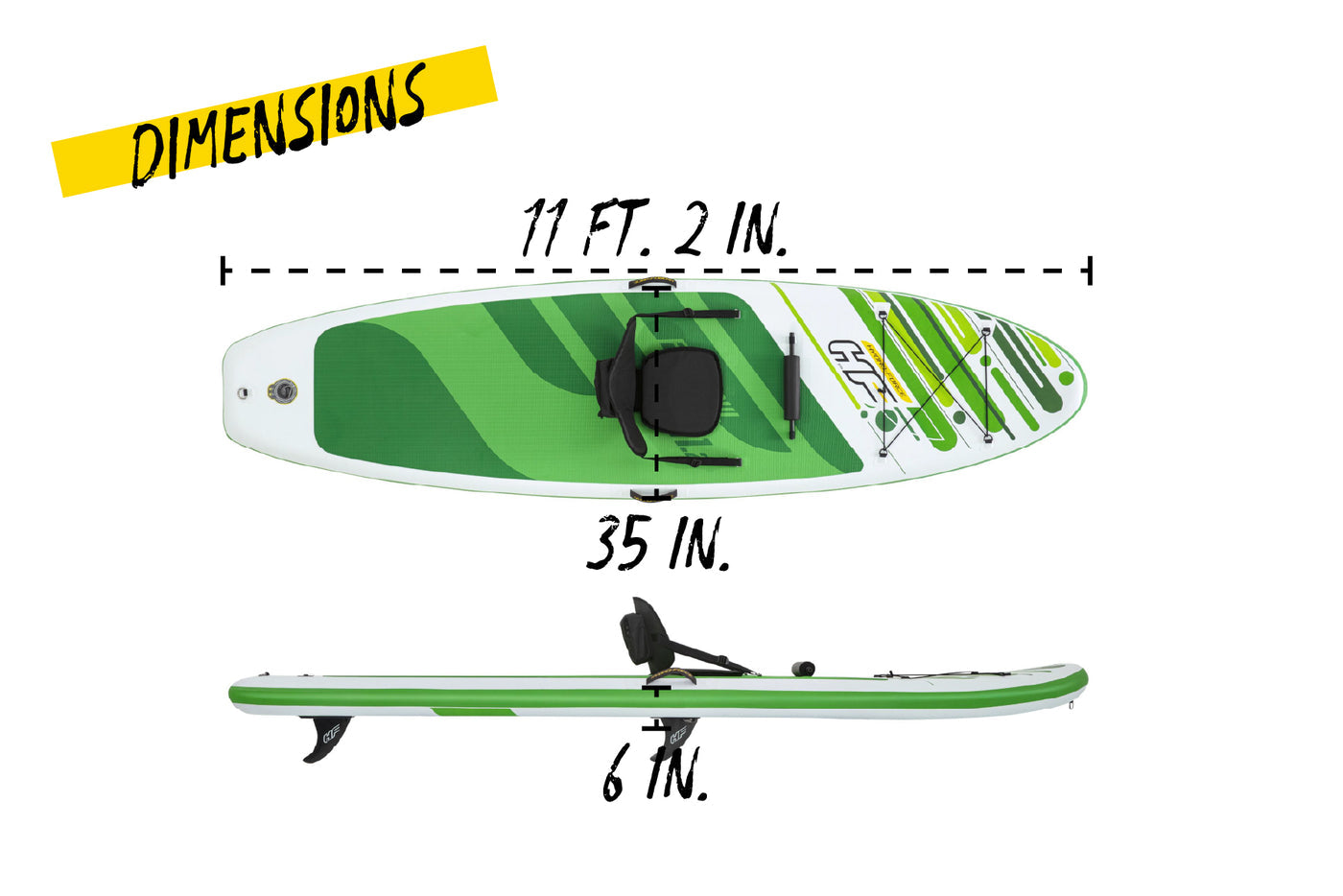Hydro-Force 11ft 2" Inflatable Paddle Board/Kayak Set - Freesoul Tech