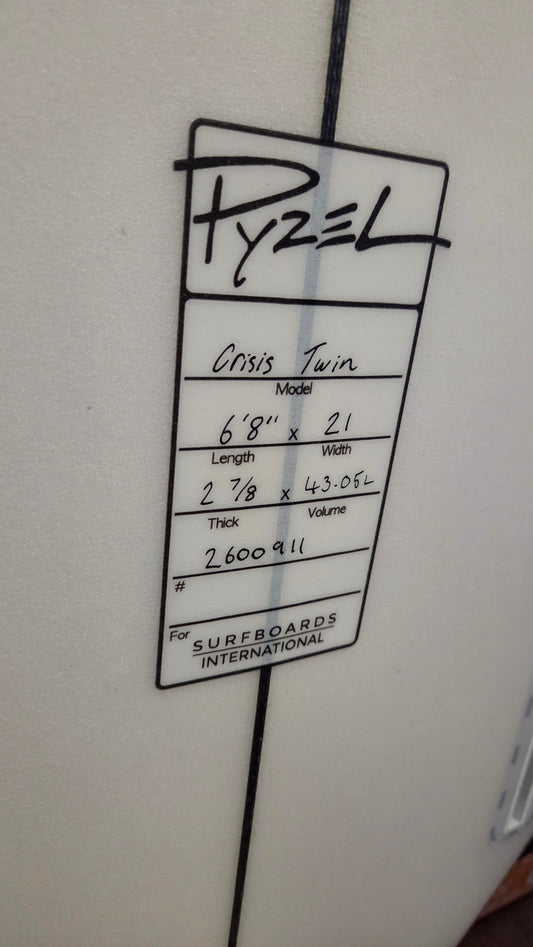 Pyzel Crisis Twin 6'8 (USED) Futures Surfboard