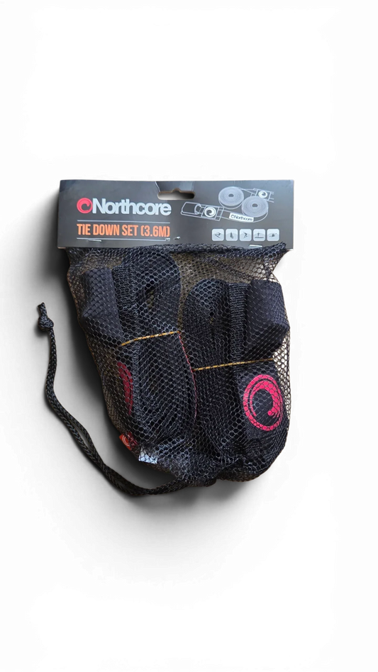 Northcore 3.6m Surfboard Roof Rack Tie Down Straps (Pair) Black Surf Accessories Northcore
