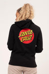 Santa Cruz Classic Dot Women's Hoodie Black - Bob Gnarly Surf