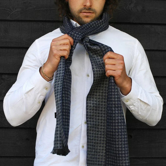 Blue Houndstooth Bamboo Scarf Scarves Swole Panda