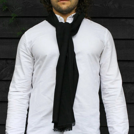 Jet Black Bamboo Scarf Scarves Swole Panda