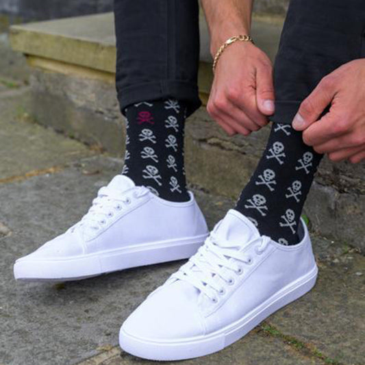 Black Skull Bamboo Socks Socks Swole Panda
