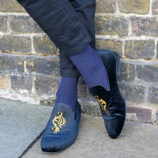 Navy Bamboo Socks Socks Swole Panda