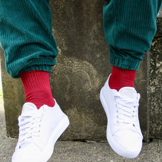 Red Athletic Bamboo Socks Socks Swole Panda