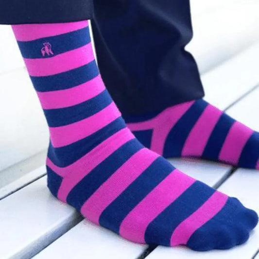 Rich Pink Striped Bamboo Socks Socks Swole Panda