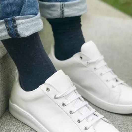 Spotted Navy Bamboo Socks (Comfort Cuff) Socks Swole Panda
