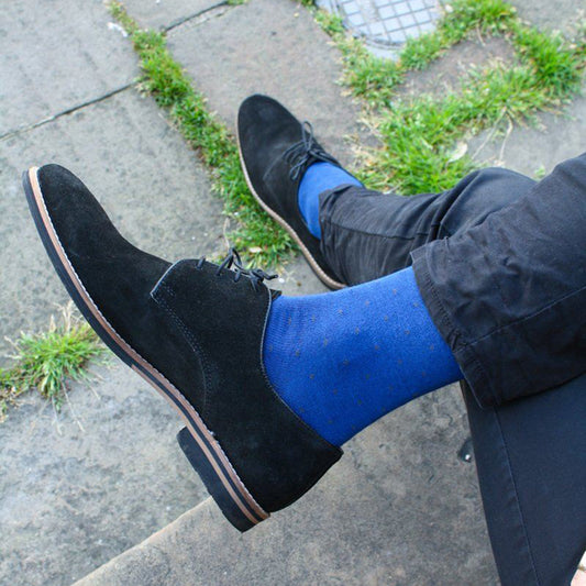 Spotted Royal Blue Bamboo Socks Socks Swole Panda