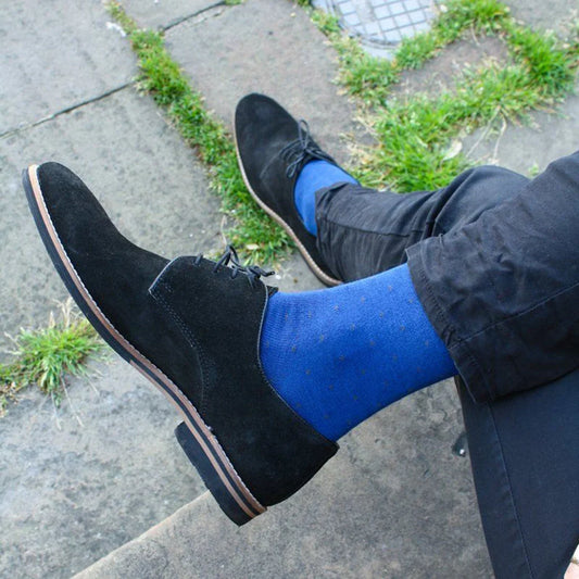 Spotted Royal Blue Bamboo Socks Socks Swole Panda