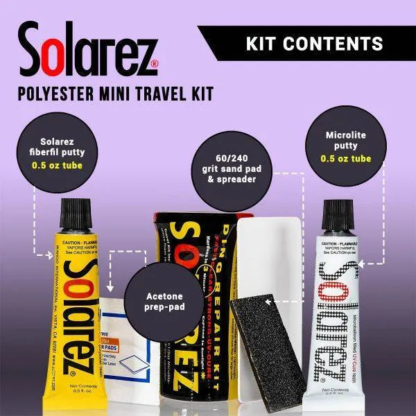 Solarez Polyester Surfboard Mini Travel Ding Repair Kit - Bob Gnarly Surf