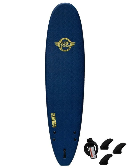 Surfworx Banshee Midnight Blue Mini Mal Soft Surfboard 9ft 0 Starter Package Foamie Surfboard Surfworx