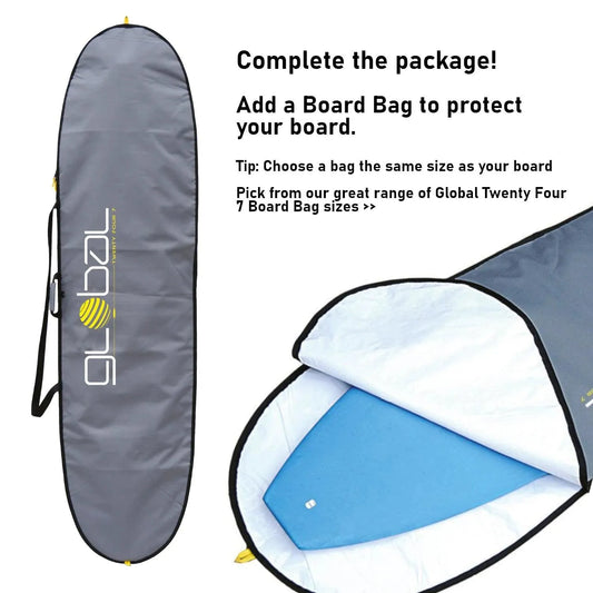 Surfworx Banshee Mini Mal Soft Surfboard Limited Edition 8ft 0 - Black - Bob Gnarly Surf