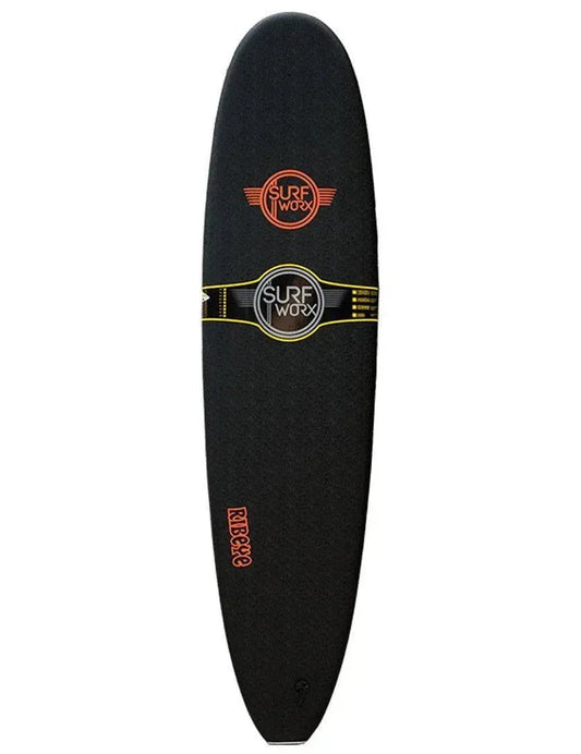 Surfworx Ribeye Black Mini Mal Soft Surfboard 7ft 6 Starter Package Surfboard Surfworx