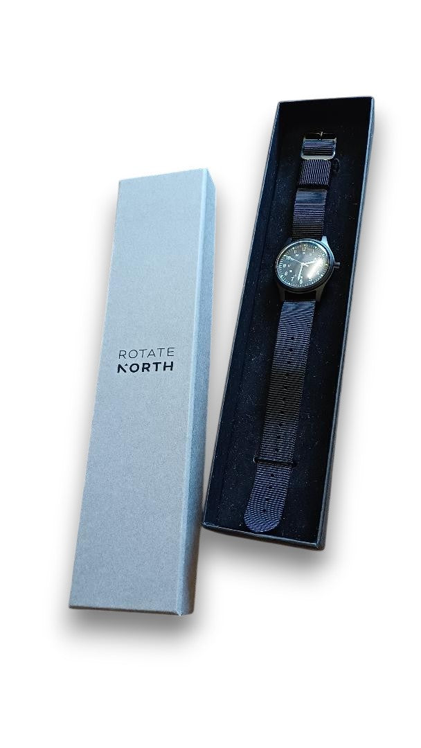 'Terrain Black' Cat.4 Field Watch (38mm) | Limited Edition watch Rotate North