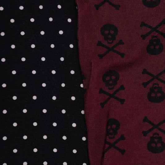 Bamboo Boxers 2 Pack - Skulls / Black & White Spot Underwear Swole Panda