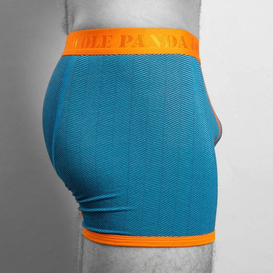 Bamboo Boxers - Blue Herringbone Underwear Swole Panda