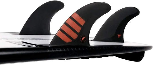 Futures F4 Alpha Size Small Black Red Thruster Fin Set - Bob Gnarly Surf