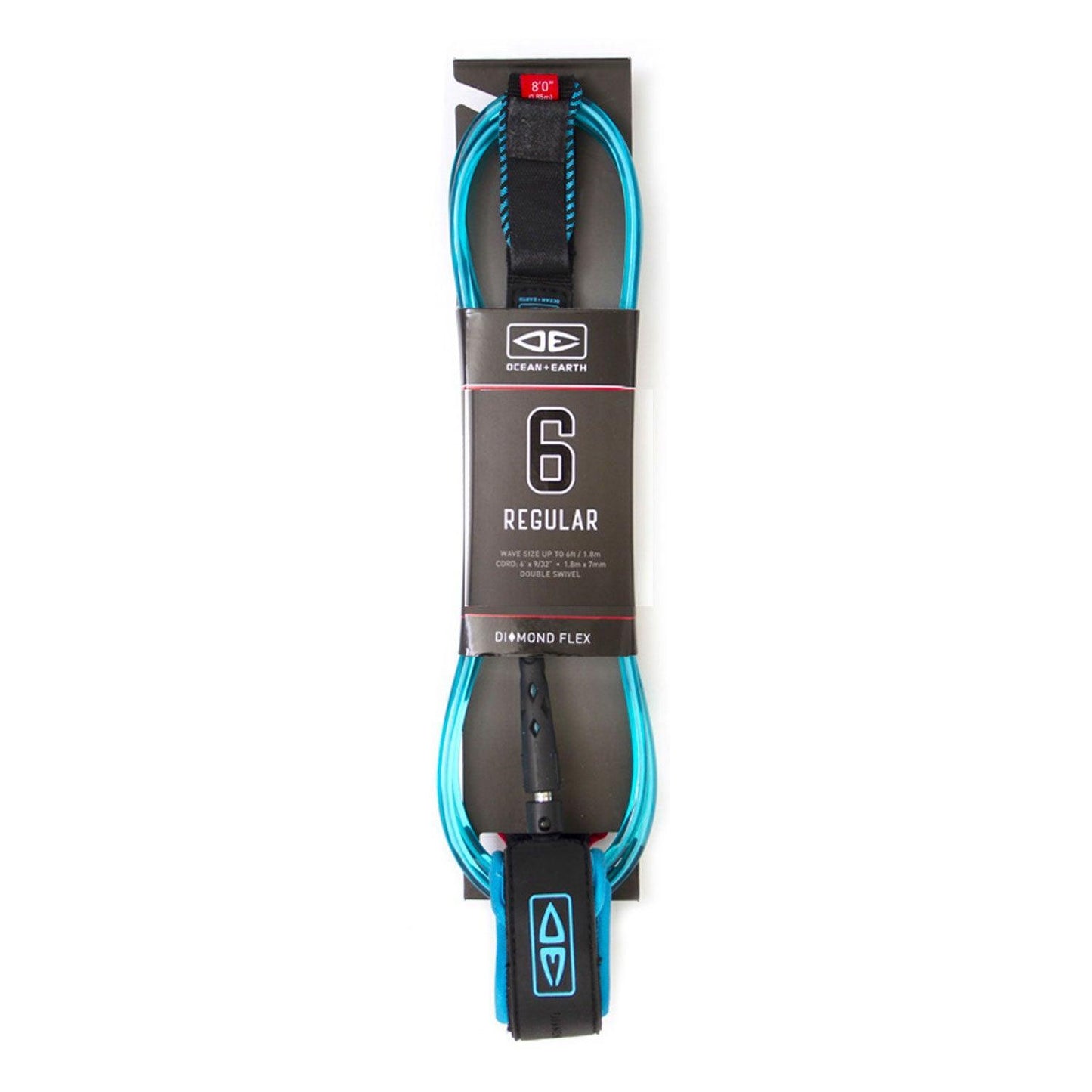 Ocean & Earth 6’0 Regular Moulded Surfboard Leash Blue Surf Leash Ocean & Earth