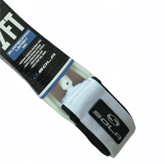 Sola 7ft Surfboard Leash White - Bob Gnarly Surf
