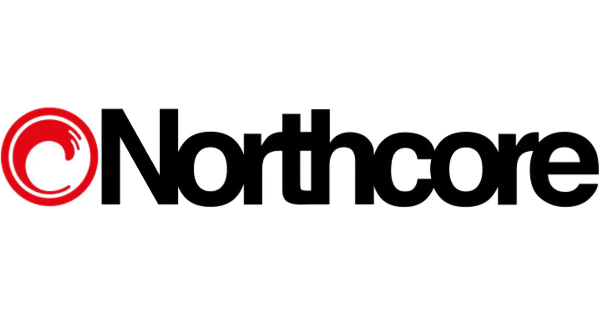 Northcore logo with stylized red circular wave icon and bold black text