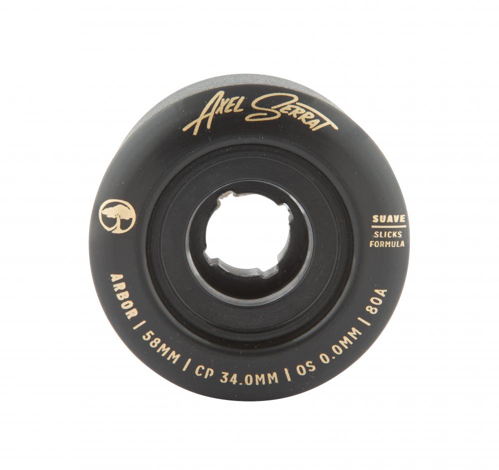 Black Arbor skateboard wheel 58mm 80A with Axel Serrat signature and Suave Slicks formula