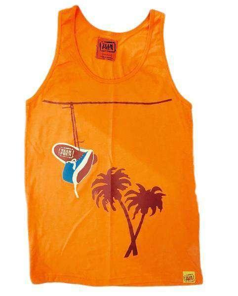Team Phun Palm trees and powerlines vest top vest Sunday Phunday Neon orange XL