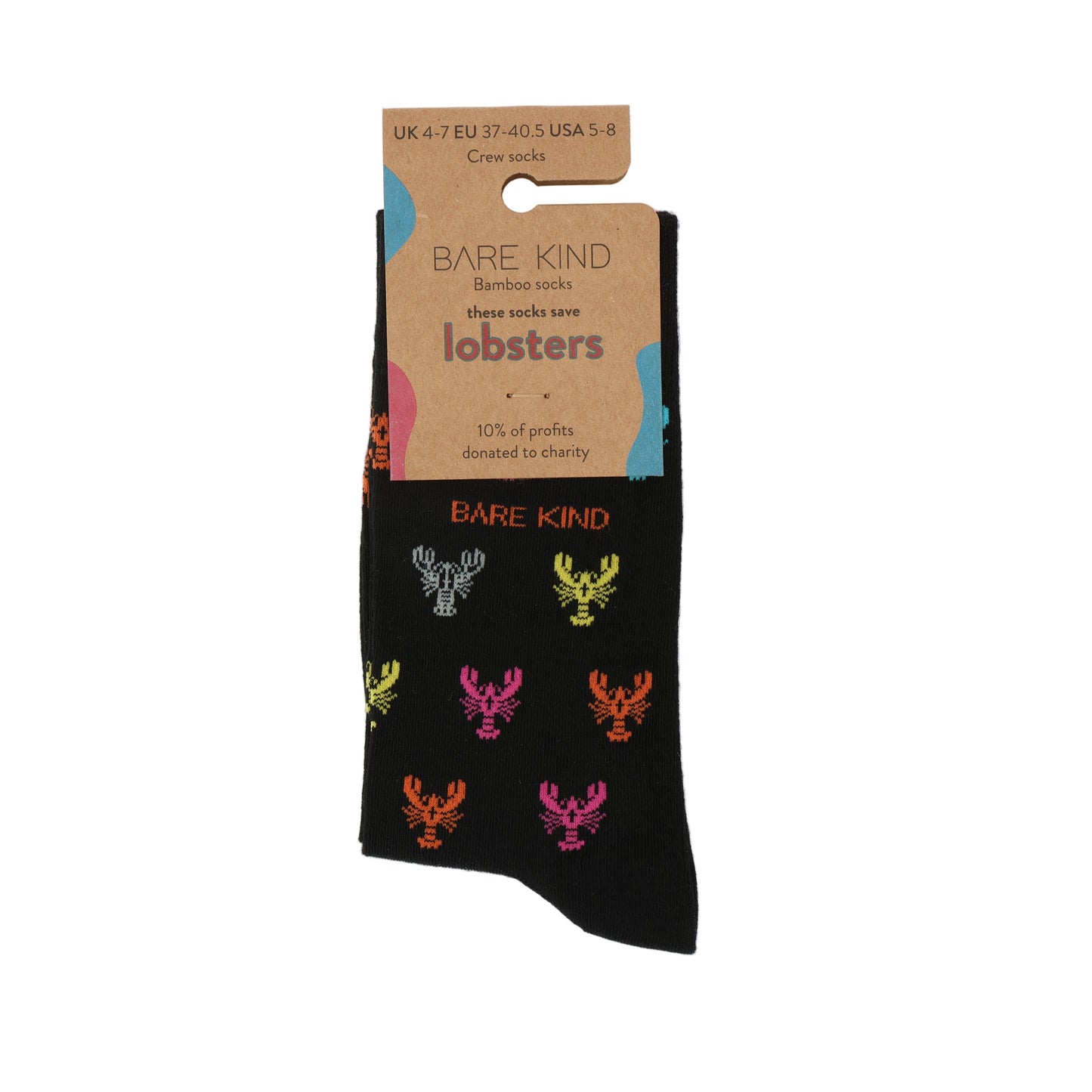 Save the Lobster Small Motif Bamboo Socks Socks Bare Kind