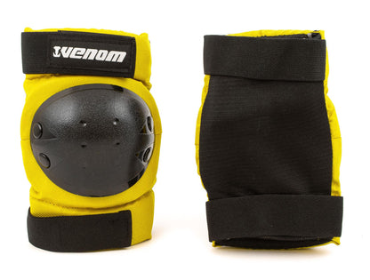 Venom Triple Knee/Elbow/Wrist Pad Set - Yellow Black Pads Venom Skateboards