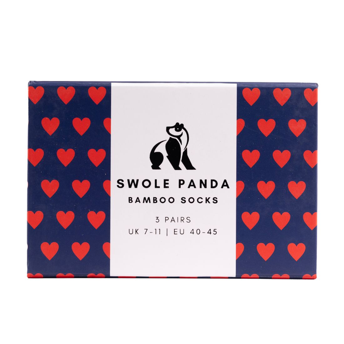 Love Heart Sock Box - 3 Pairs of Bamboo Socks (His) Sock Gift Box Swole Panda