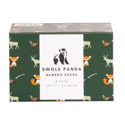 Countryside Sock Box - 3 Pairs of Bamboo Socks (His) Sock Gift Box Swole Panda