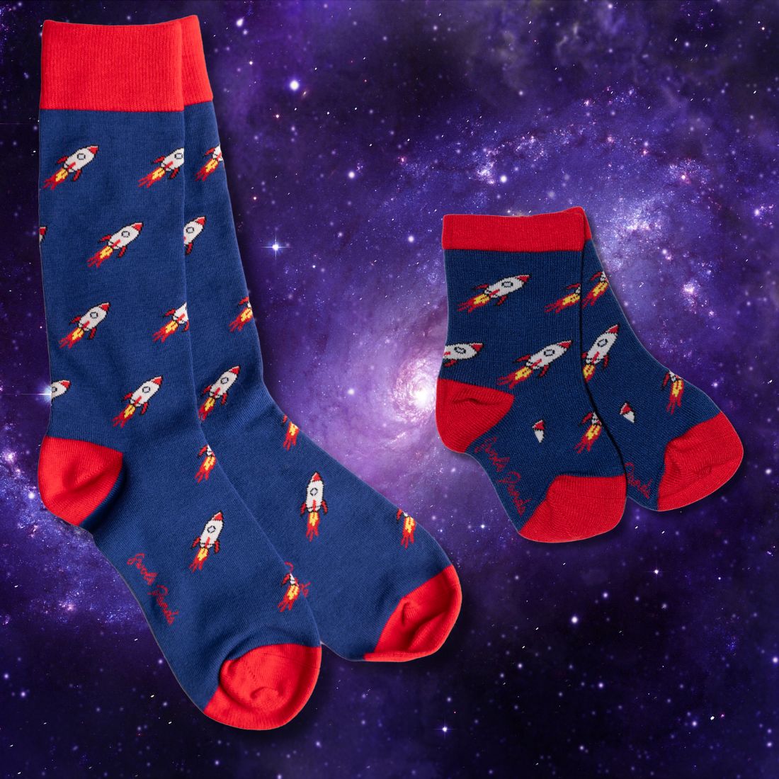 Rocket Matching Bamboo Socks (Adult & Child) Socks Swole Panda UK 7-11 (US 8-12 / EU 40-47) 2-3 YEARS