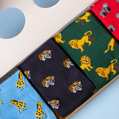 Zoo Sock Box - 4 Pairs of Bamboo Socks (His) Sock Gift Box Swole Panda