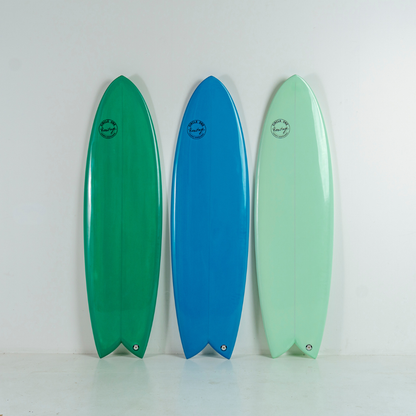 5' 11" Heritage Twin Keel Fish in Gloss Tint Surfboard Circle One Surf