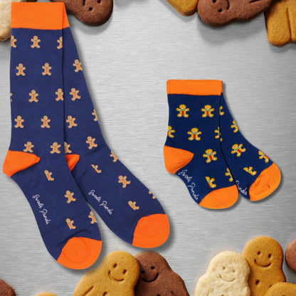 Gingerbread Men Matching Bamboo Socks (Adult & Child) Socks Swole Panda UK 7-11 (US 8-12 / EU 40-47) 2-3 YEARS